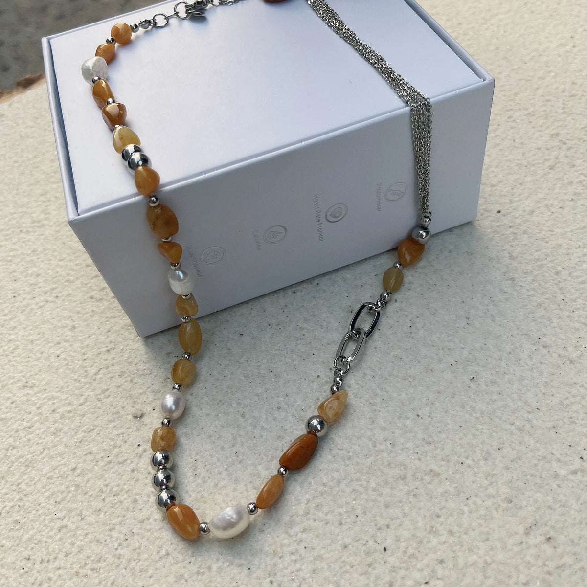 Natural Blue Crystal Freshwater Pearl Alloy Necklace