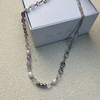 Natural Blue Crystal Freshwater Pearl Alloy Necklace