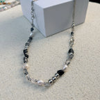 Natural Blue Crystal Freshwater Pearl Alloy Necklace
