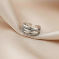 White Gold Plated 925 Sterling Silver Adjustable Ring