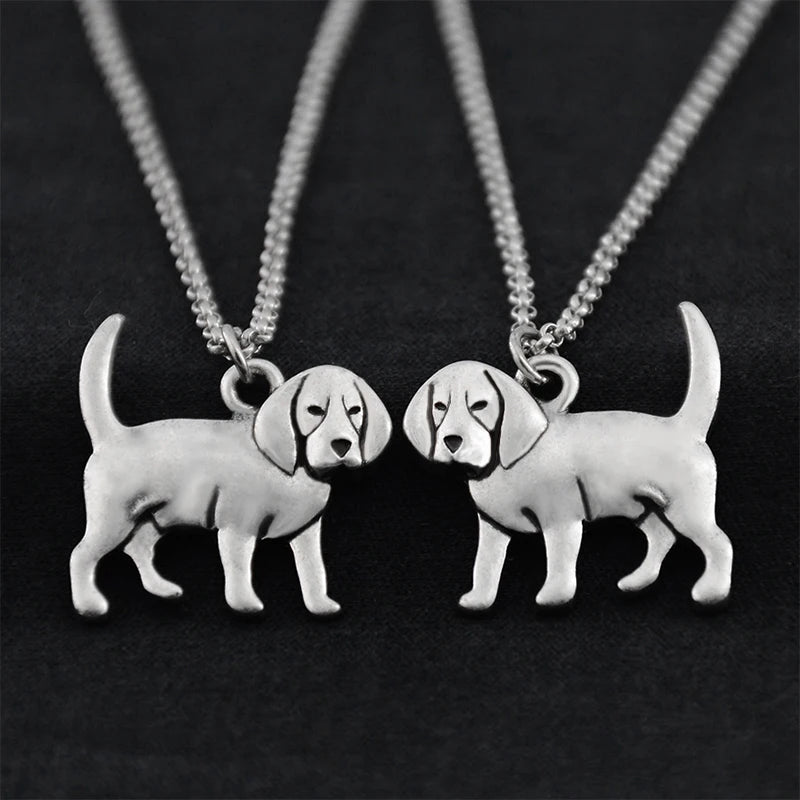 Stainless Steel Beagle Dog Pendant Necklace