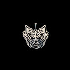 Yorkshire Terrier Zinc Alloy Dog Head Pendant - Silver/Gold Plated