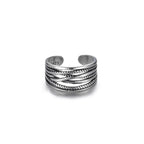 White Gold Plated 925 Sterling Silver Adjustable Ring