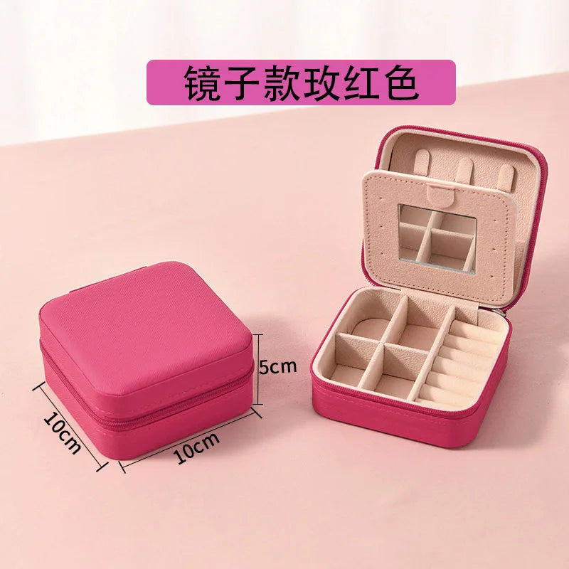 Elegant Leather Travel Jewelry Box – Compact Jewelry Organizer in 12 Colors