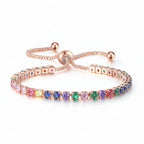 Selection of 925 Sterling Silver Tennis Bracelets with Multi-colored Zircons
