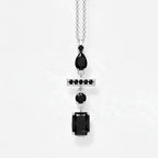 Geometric Colorful Pendant in 925 Sterling Silver with Zircon Stones