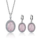 925 Sterling Silver Natural Moonstone Pendant & Earrings Set - Choose Your Stone