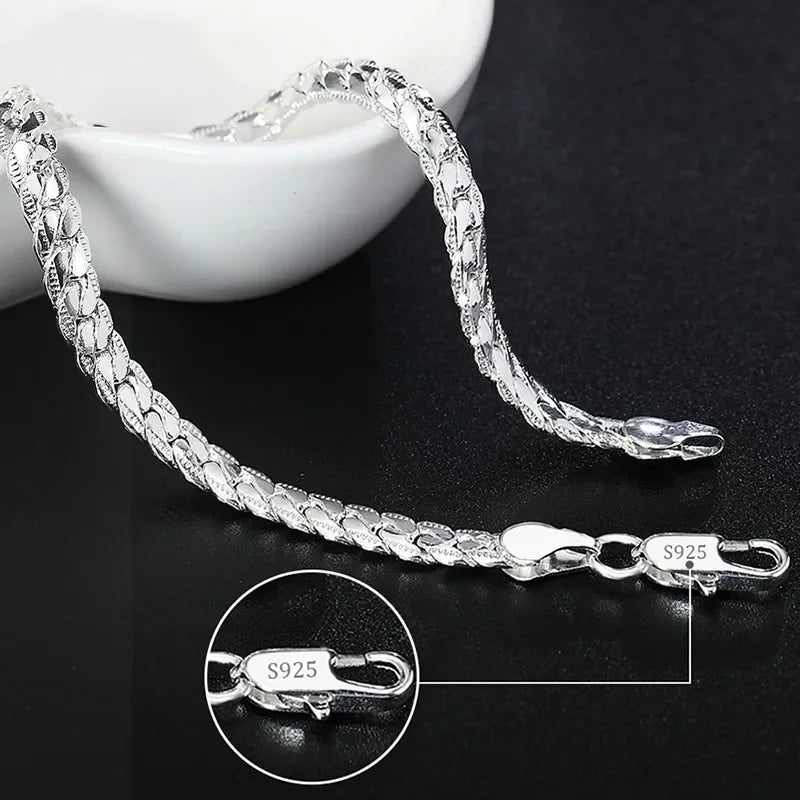 Selection of 925 Sterling Silver Chain Bracelets