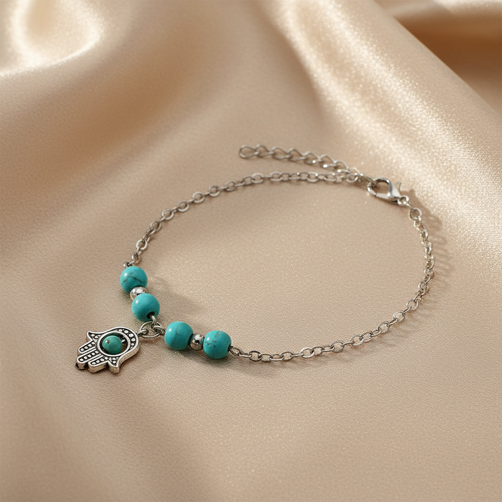 Boho Turquoise Resin Bead Summer Anklet in Zinc Alloy - Choose Your Design