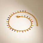Colorful Bohemia Anklet in Gold-Plated Stainless-Steel