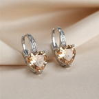 Cubic Zirconia Hoop Alloy Earrings - 11 Colors!