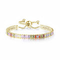 Selection of 925 Sterling Silver Tennis Bracelets with Multi-colored Zircons