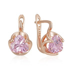 14K Gold Plated Copper Zircon Earrings