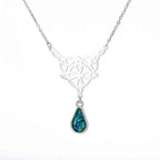 Celtic Knot Stainless Steel Drop Stone Pendant Necklace