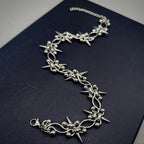 Punk Rock Y2K Piercing Spike Chain Cross Choker & Bracelet Stainless Steel