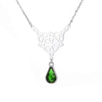 Celtic Knot Stainless Steel Drop Stone Pendant Necklace