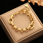 Choice of 18K Gold Plated Stainless Steel Thick Cuban Chain Bracelets - Bold, Statement