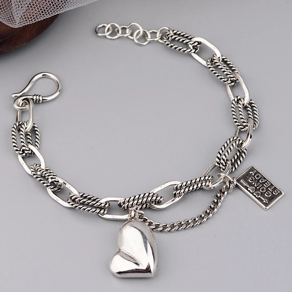 925 Sterling Silver Adjustable Cuff & Link Chain Bracelets Collection