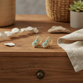 Bohemian Blue Stone Inlaid Gold-Plated Alloy Drop Earrings