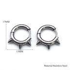 Punk Spike Rivet Goth Hoop Stainless Steel Earrings Collection