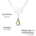 Celtic Knot Stainless Steel Drop Stone Pendant Necklace