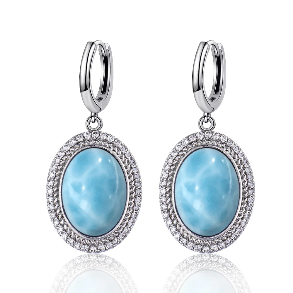 925 Sterling Silver Natural Moonstone Pendant & Earrings Set - Choose Your Stone