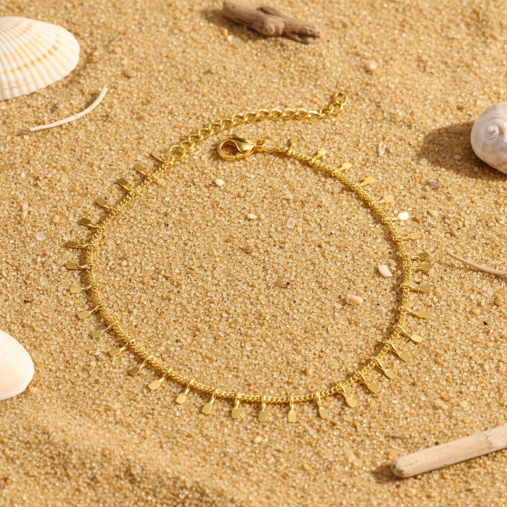 Colorful Bohemia Anklet in Gold-Plated Stainless-Steel