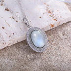 925 Sterling Silver Natural Moonstone Pendant & Earrings Set - Choose Your Stone