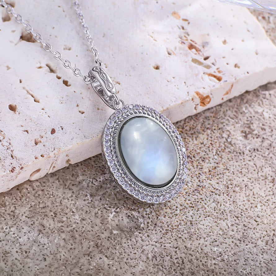 925 Sterling Silver Natural Moonstone Pendant & Earrings Set - Choose Your Stone