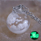 Transparent Resin Ball with Clouds Pendant Necklace in Zinc Alloy - More Styles: Half Moon, Bird