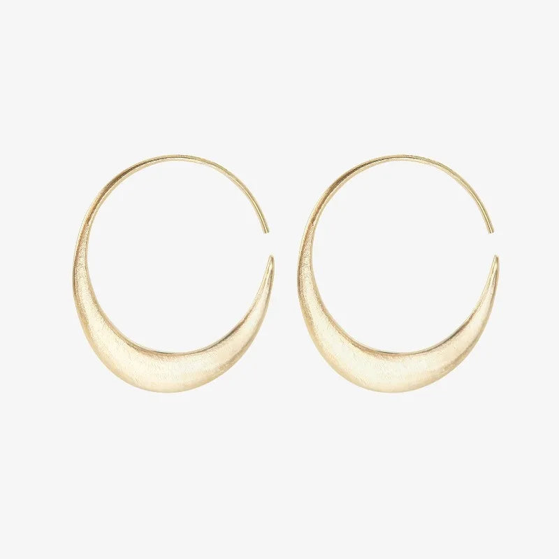 18K Gold Plated Crescent-Shaped Hoop Earrings