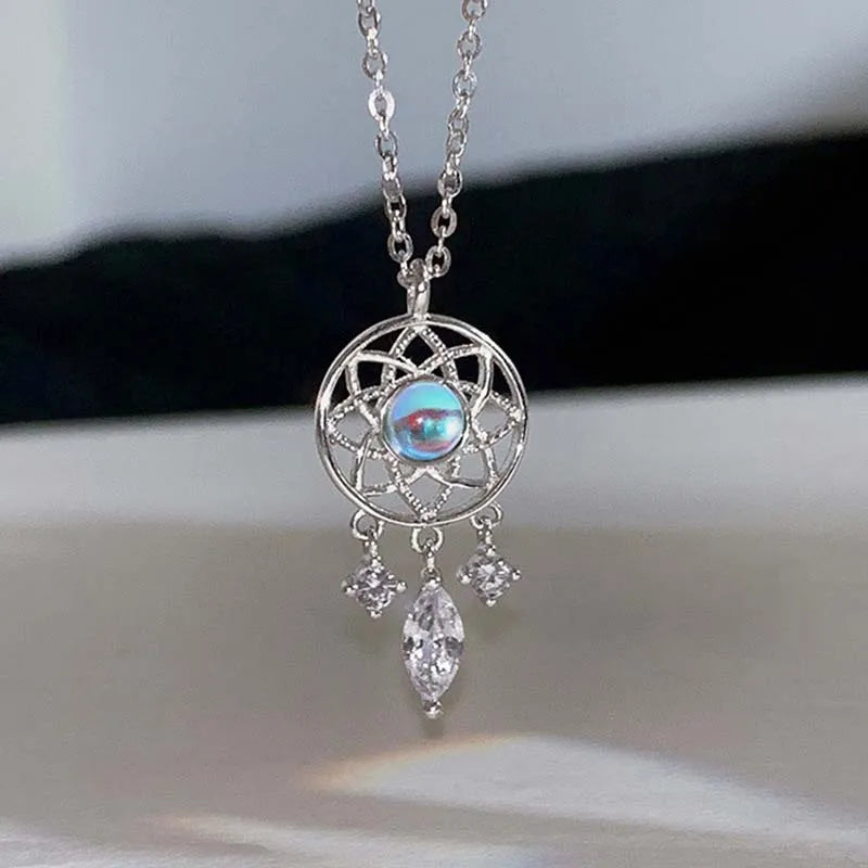 Delicate Zircon Pendant Necklace - Dream Catcher, Butterfly, Dove