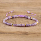 Adjustable Rope Bracelet with Natural Stone Beads - Large Selection