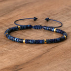 Adjustable Rope Bracelet with Natural Stone Beads - Large Selection
