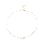Delicate Cooper Necklace with Three Zircons