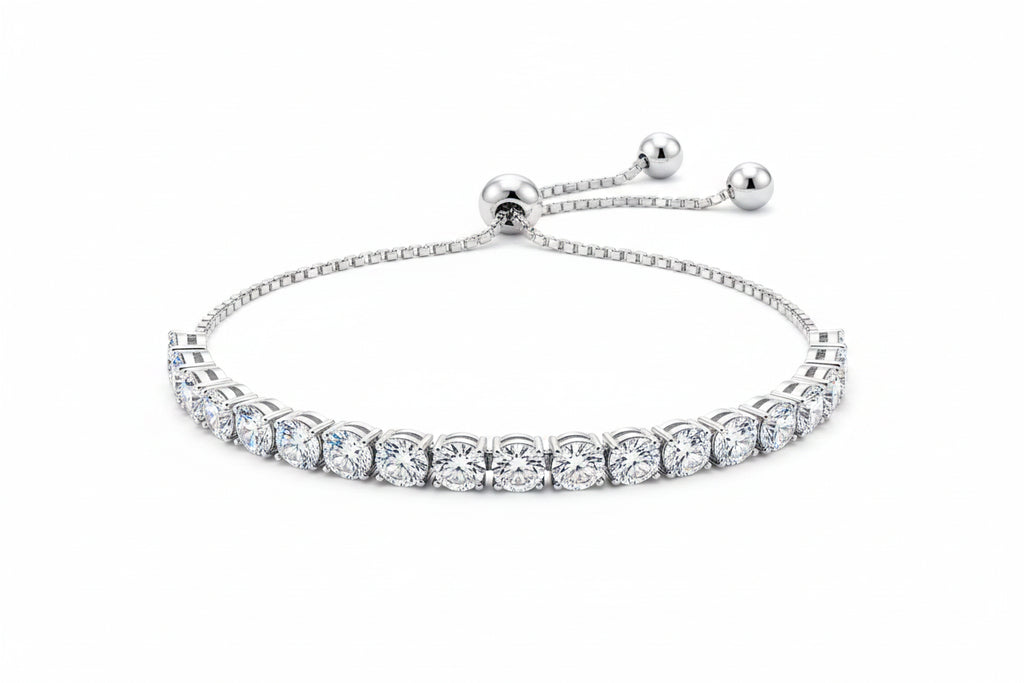 Selection of 925 Sterling Silver Tennis Bracelets with Multi-colored Zircons