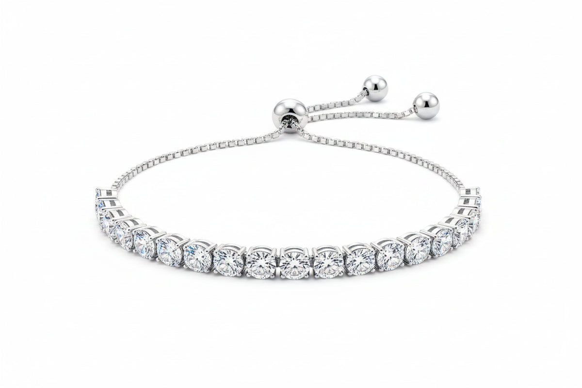 Selection of 925 Sterling Silver Tennis Bracelets with Multi-colored Zircons