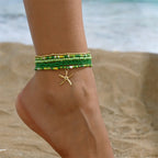 Bohemia Multilayer Rice Bead Starfish Summer Anklet - Choose Yours