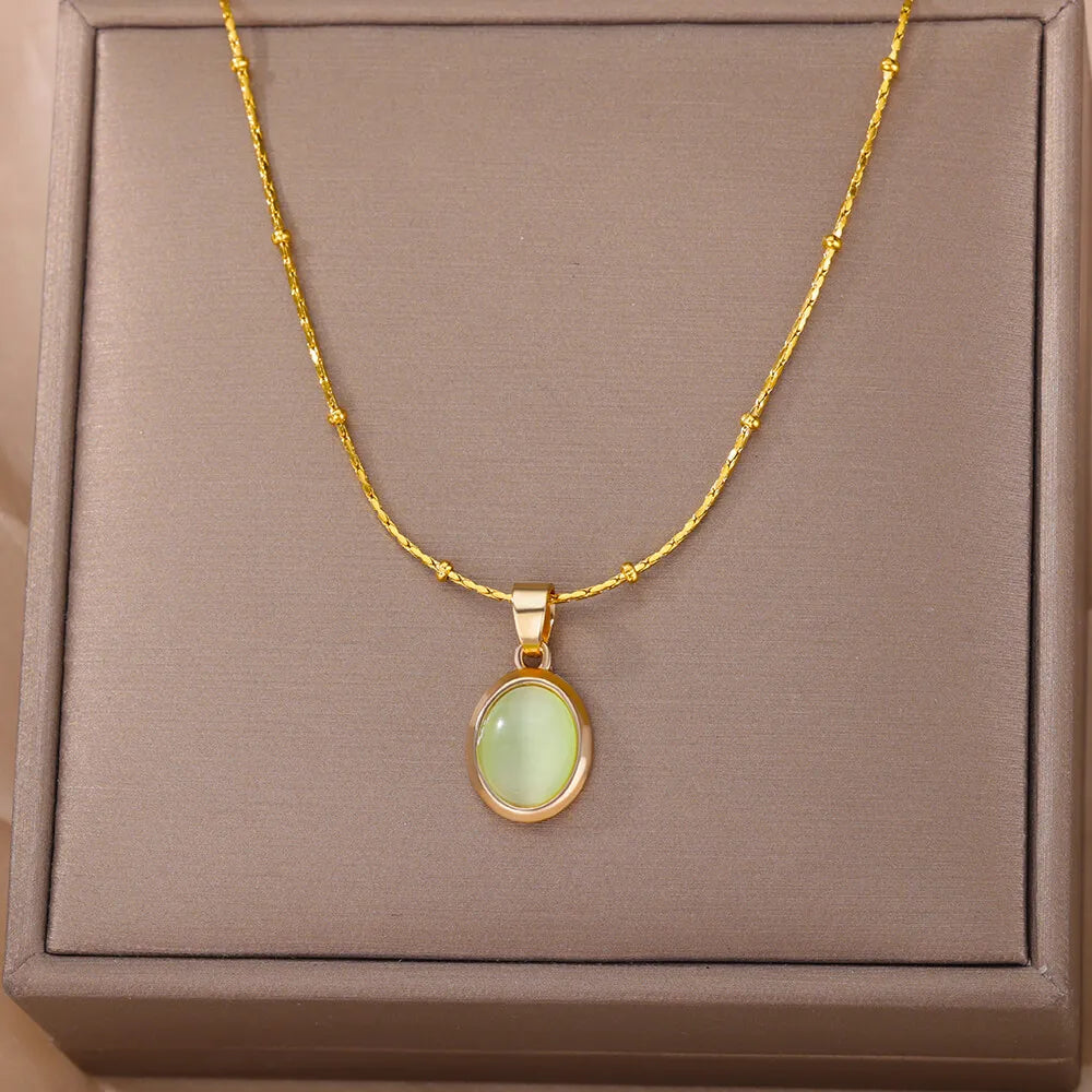 Good Fortune Green & White Jade Pendant Necklace