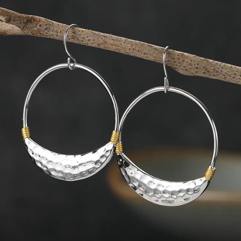 18K Gold Plated Crescent-Shaped Hoop Earrings