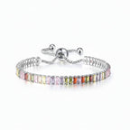 Selection of 925 Sterling Silver Tennis Bracelets with Multi-colored Zircons