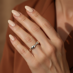 Liquid Droplet Minimalist Ring in Solid Sterling Silver