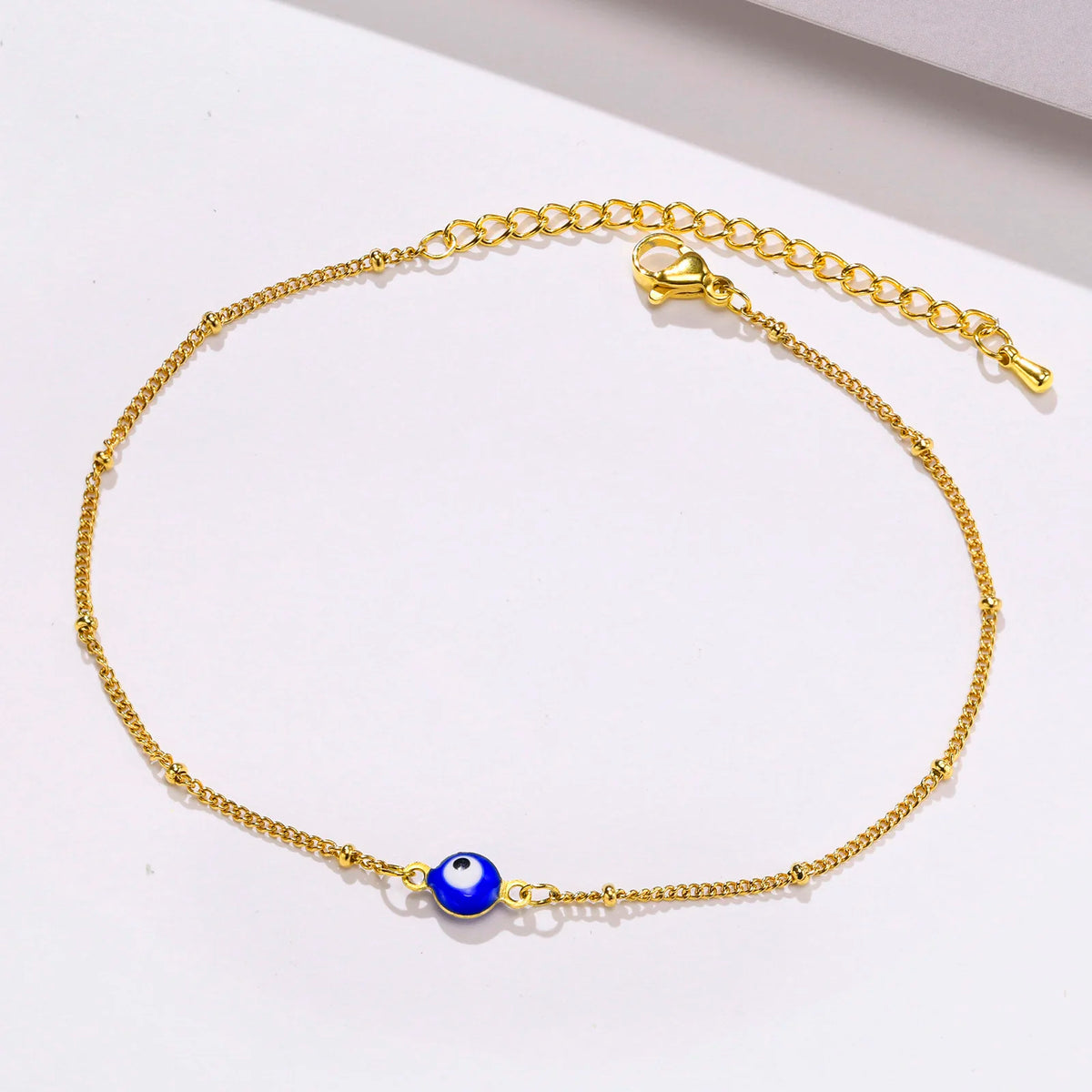 Gold-Plated Stainless-Steel Lucky Blue Evil Eye Anklet - Various Styles!!