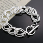 925 Sterling Silver Adjustable Cuff & Link Chain Bracelets Collection