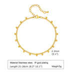 Gold-Plated Stainless-Steel Lucky Blue Evil Eye Anklet - Various Styles!!