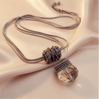 Bold Long Statement Necklace with Oversized Crystal Pendant - Choose Yours