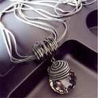Bold Long Statement Necklace with Oversized Crystal Pendant - Choose Yours