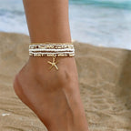 Bohemia Multilayer Rice Bead Starfish Summer Anklet - Choose Yours