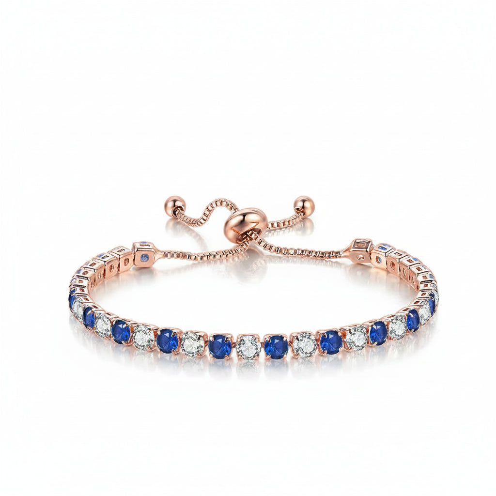 Selection of 925 Sterling Silver Tennis Bracelets with Multi-colored Zircons
