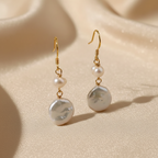 Baroque Button Natural Freshwater Pearl 14K Gold Filled Drop Earrings